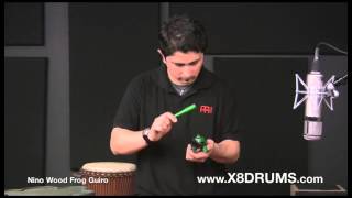 Nino Wood Frog Guiro Demonstration  X8 Drums [upl. by Nabal]