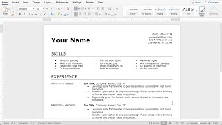 How to Make an Easy Resume in Microsoft Word latest [upl. by Nalda833]