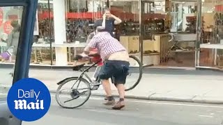 Taxi passenger captures a shocking fight with Deliveroo biker [upl. by Taam854]