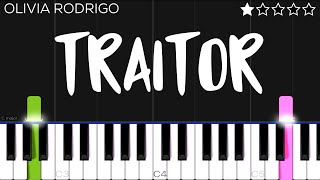 Olivia Rodrigo  traitor  EASY Piano Tutorial [upl. by Atisusej]