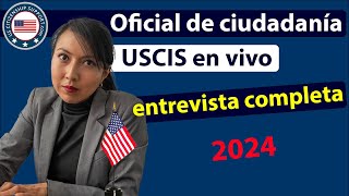 2024 Examen de Ciudadanía Americana  OFFICIAL USCIS Interview SPANISH [upl. by Aicenad703]