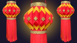 🏮 DIY PAPER LANTERNS AT HOME FOR THE DIWALI FESTIVAL 【 HANGING DECORATION】 [upl. by Halley]