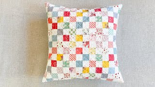 Patchwork Pillow Cover  Fast and Easy way [upl. by Iteerp751]