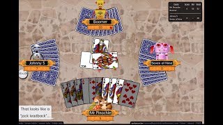 Double Deck Pinochle tutorial  the jack leadback [upl. by Golanka]