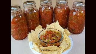 Making and Canning Fresh Chunky Salsa  Complete Walkthrough [upl. by Gurolinick459]