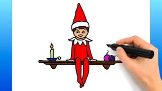 How To Draw Elf On The Shelf Easy Drawing Tutorial [upl. by Yl560]