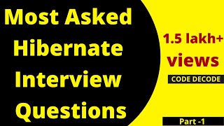 Hibernate Interview Questions and Answers in Java with examples PART 1 MOST ASKED Code Decode [upl. by Zsuedat815]