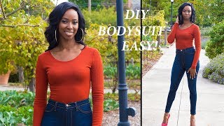 DIY Long Sleeve BodysuitLeotard Easy  Step by Step [upl. by Bugbee]