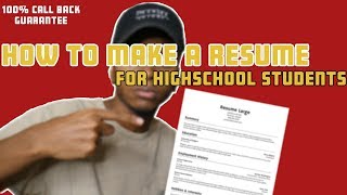 How To Make A Resume With No Job Experience In Highschool [upl. by Yenittirb]