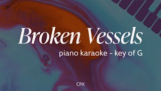 Broken Vessels Amazing Grace  Hillsong Worship  Piano Karaoke Original Key of G [upl. by Odie210]