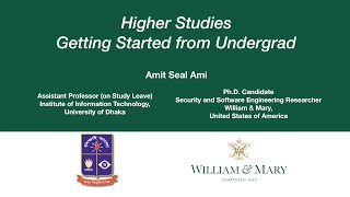 Webinar Higher Studies  Getting Started from Undergrad [upl. by Stillas]