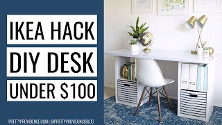 Super Easy IKEA Hack DIY Desk [upl. by Daberath]