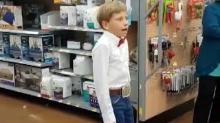 10YearOld Yodels Inside Walmart [upl. by Kirwin764]