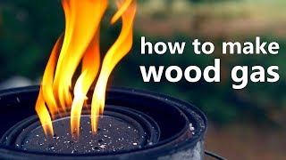 How To Make Wood Gas Biofuel and an experimental gas collection method [upl. by Anetsirk]