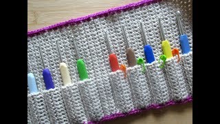 How to make crochet hook case holder wallet tutorial for beginners  Happy Crochet Club [upl. by Floro]