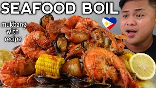 SEAFOOD BOIL  INDOOR COOKING  MUKBANG PHILIPPINES [upl. by Neelak903]