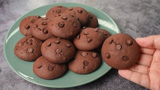 Easy Double Chocolate Chip Cookies Recipe at Home  Yummy [upl. by Jablon]