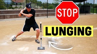 How To FINALLY Stop Lunging In Your Baseball Swing [upl. by Yhprum]