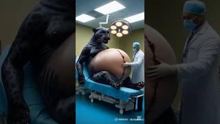 Pregnant Black Panther saved by kind doctorsblackpanther humanity animals rescue viralshort [upl. by Ahoufe]