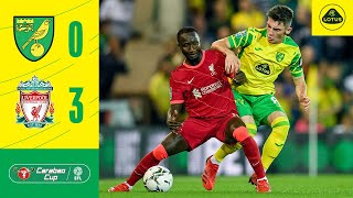 CARABAO CUP HIGHLIGHTS  Norwich City 03 Liverpool [upl. by Michaelina]