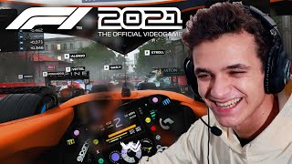 Lando Norris Plays F1 2021 For The First Time [upl. by Killy]