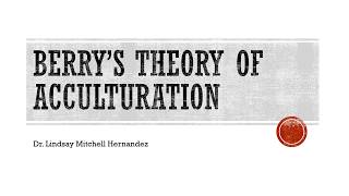 Berrys theory of acculturation [upl. by Schwartz]