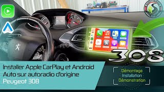 Installation  Ajouter CarplayAndroid Auto Peugeot 308 [upl. by Eiramadnil]