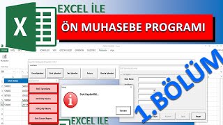 Excel ile Ön Muhasebe Programı 1Bölüm Form Tasarımları Stok Kayıt  PreAccounting with Excel [upl. by Eterg290]