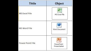 How to insert an Object file in MS Excel [upl. by Neerol821]