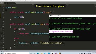 user defined exception in java  Learn Coding [upl. by Ttenneb162]