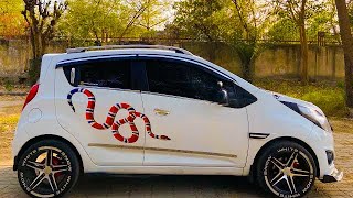 Modified Chevrolet beat car  full exhaust  alloys  light modifications  Gucci snake  Mv Modz [upl. by Gerard330]