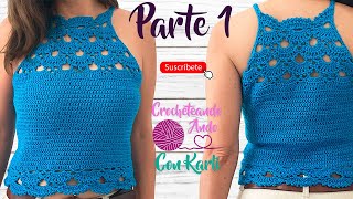 Blusa tejida a crochet  😍 Modelo quotBelaquot 😍 Parte 1  FACIL Y EN TODAS LAS TALLAS  Paso a Paso [upl. by Adon793]