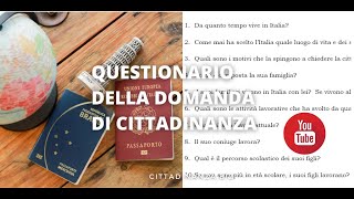 Compilare il questionario per la cittadinanza italiana [upl. by Enyehc]