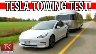 Towing with a Tesla Model 3 Are We Crazy Testing the Range and Power While Towing an Airstream [upl. by Gard]