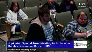 Hopkinton Special Town Meeting Recap [upl. by Ahtnamys]