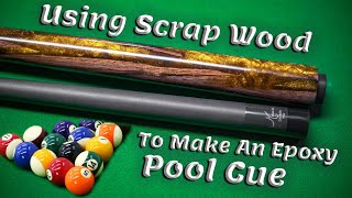 Woodturning Making A Black and Gold Epoxy Resin Pool Cue  Meucci Pro Carbon Shaft Overview [upl. by Refeinnej]