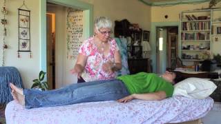 Therapeutic Touch Demo with client lying down [upl. by Nnyllatsyrc]