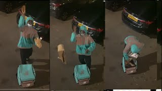 Deliveroo driver eats customers food as she doesnt want to come down [upl. by Sugar]