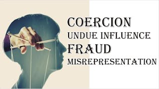 Coercion Undue Influence Fraud Misrepresentation  Indian Contract Act 1872  Law Guru [upl. by Chariot259]