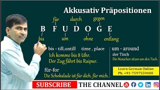 Akkusativ Präpositionen  German Grammar  Accusative prepositions  A2  Learn German [upl. by Jehiel501]