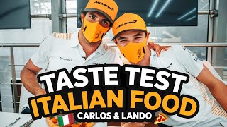 Carlos Sainz and Lando Norris Try Italian Food [upl. by Shanly]