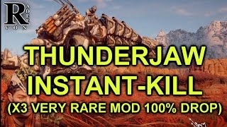 Horizon Zero Dawn  Thunderjaw Instant kill guide Very Rare Modification Farm [upl. by Agripina54]