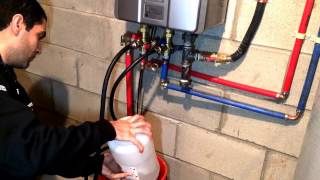 SOLVED Tankless water heater flush  Easy descaling method  Fix error code LC  Rinnai RL75i [upl. by Haikan926]