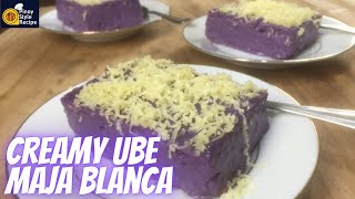 CREAMY UBE MAJA BLANCA  UBE DE MAJA with CHEESE TOPPING  Pinoy Style Recipe [upl. by Merrel]