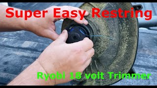 How to Restring the New Ryobi 18 Volt Weedeater [upl. by Inobe]