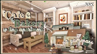 Bloxburg Cafe and Bakery with Tiny Apartment  No gamepass Speedbuild [upl. by Nadler]