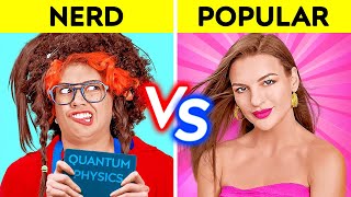 POPULAR VS NERD STUDENT FOR 24 HOURS How To Become Popular At School Comedy by 123 GO CHALLENGE [upl. by Giulia]