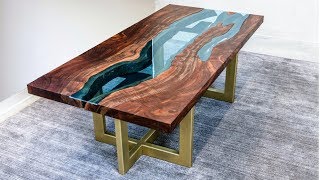 Live Edge River Table  Woodworking HowTo [upl. by Thanos]