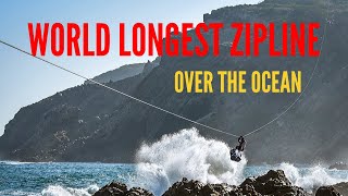 World Longest Zipline Over the Ocean  Mossel Bay South Africa [upl. by Akeihsat]