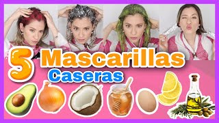 5 MASCARILLAS CASERAS PARA UN PELO HERMOSO HIDRATADO Y SIN PUNTAS ABIERTAS  NatyGloss [upl. by Annayak]